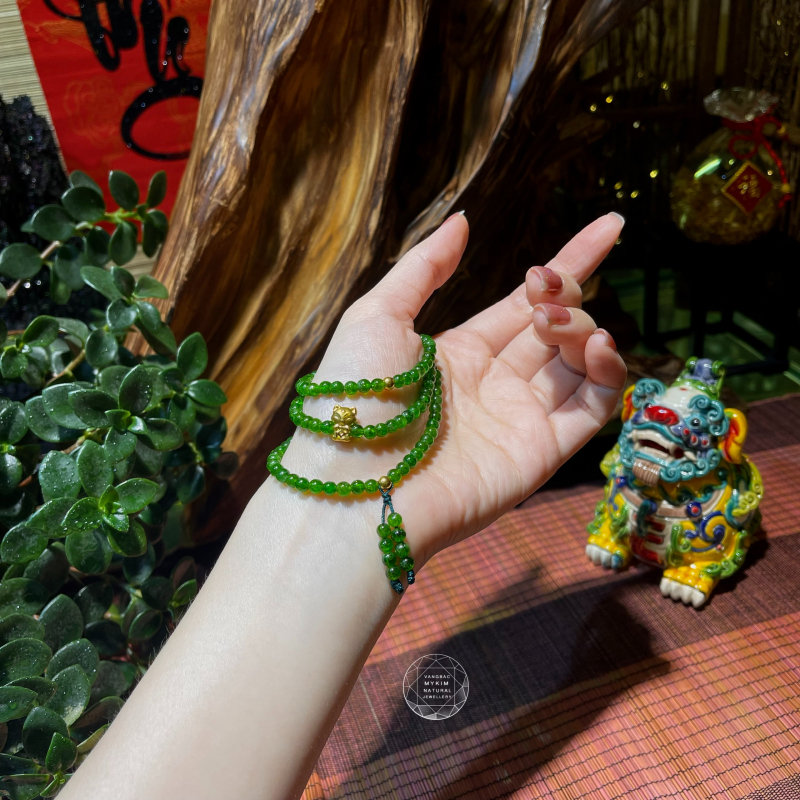 Chuỗi Vòng Đá Diopside vip mix Hồ Ly vàng