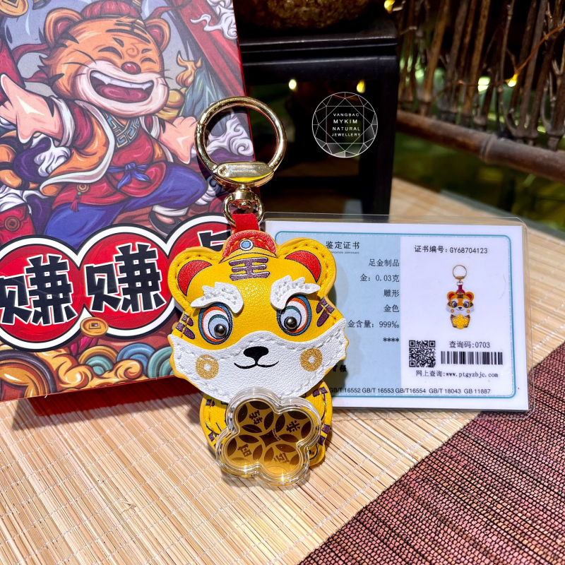 Móc Treo Kim Ngân xoay - Vàng 999 - Nhâm Dần 2022