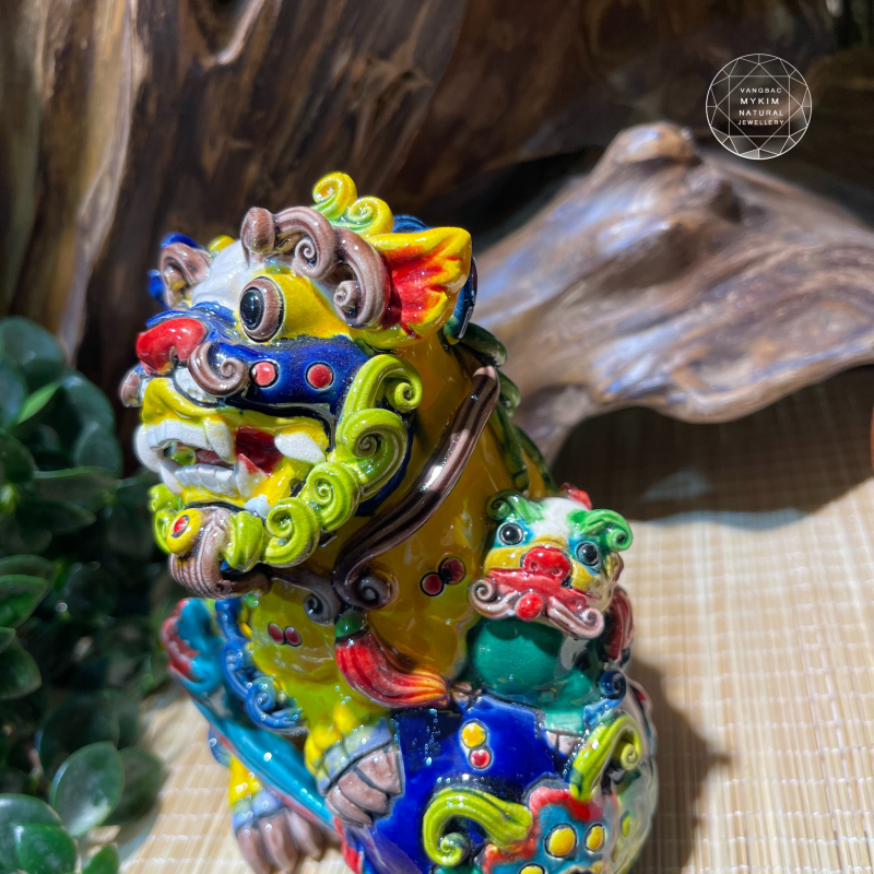 🐲 Kỳ Lân Ôm Con – Gốm Sứ Men Rạn Đài Loan | Biểu Tượng Cát Lành & Bình An Gia Đạo