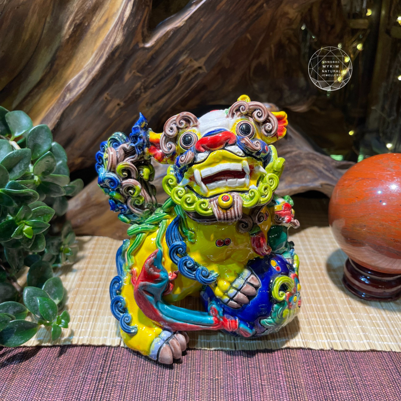 🐲 Kỳ Lân Ôm Con – Gốm Sứ Men Rạn Đài Loan | Biểu Tượng Cát Lành & Bình An Gia Đạo