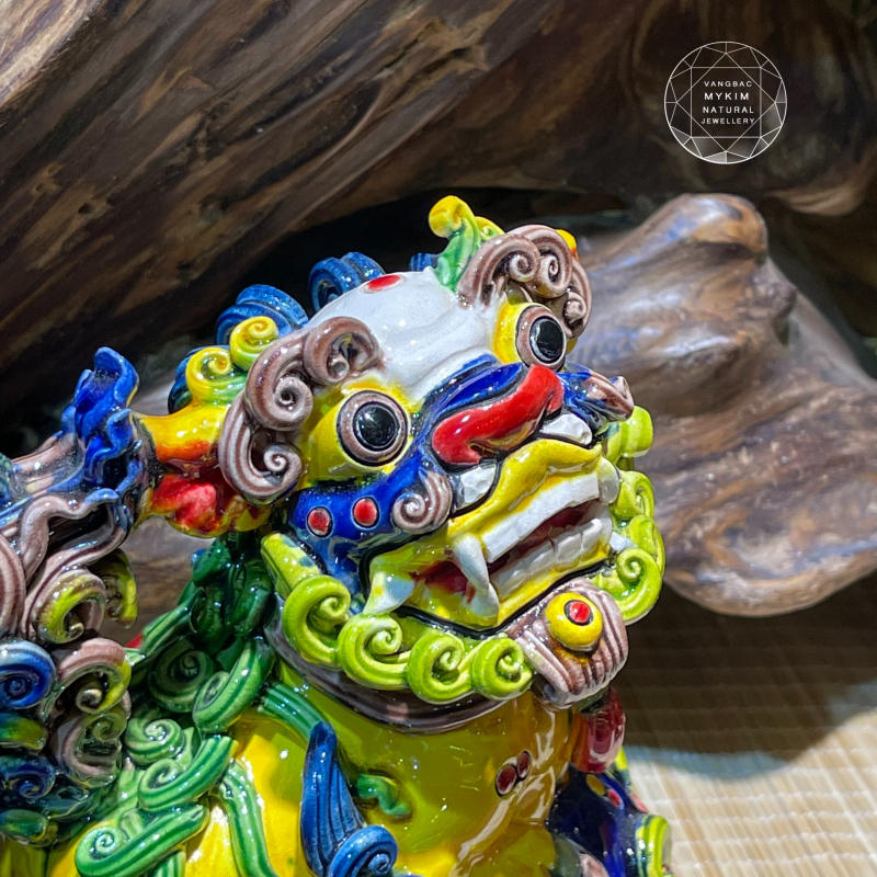 🐲 Kỳ Lân Ôm Con – Gốm Sứ Men Rạn Đài Loan | Biểu Tượng Cát Lành & Bình An Gia Đạo