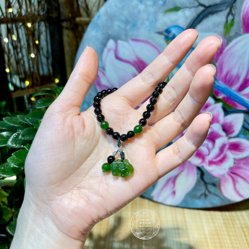 🖤 Vòng Đá Thạch Anh Tóc Đen mix Ngọc Bích Nephrite Canada & Thạch Anh • Trang Sức Phong Thủy Tài Lộc & Bình An