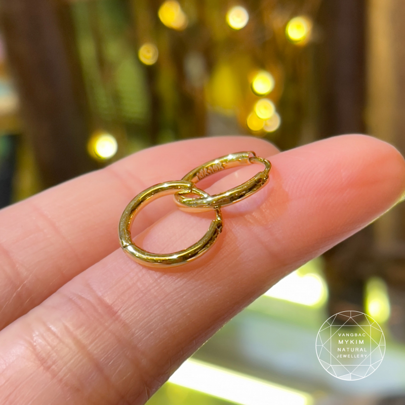 Bông Tai Tròn đặc - Vàng 14k