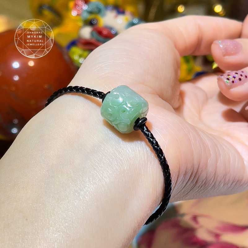 Lu thống Ngọc Phỉ Thúy điêu khắc - Dây da khóa