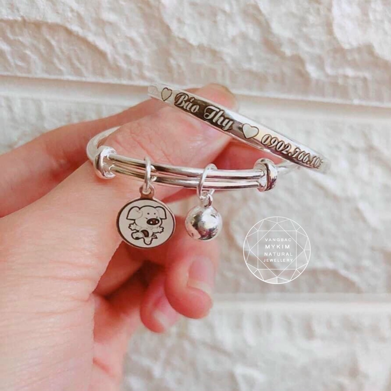 Lắc Bạc Cho Bé - MS011 - Bạc 925 Khắc Tên Theo Yêu Cầu
