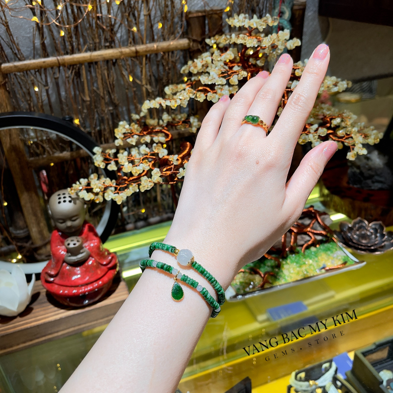 Vòng Ngọc Phỉ Thúy Jadeite VIP - mix Vàng
