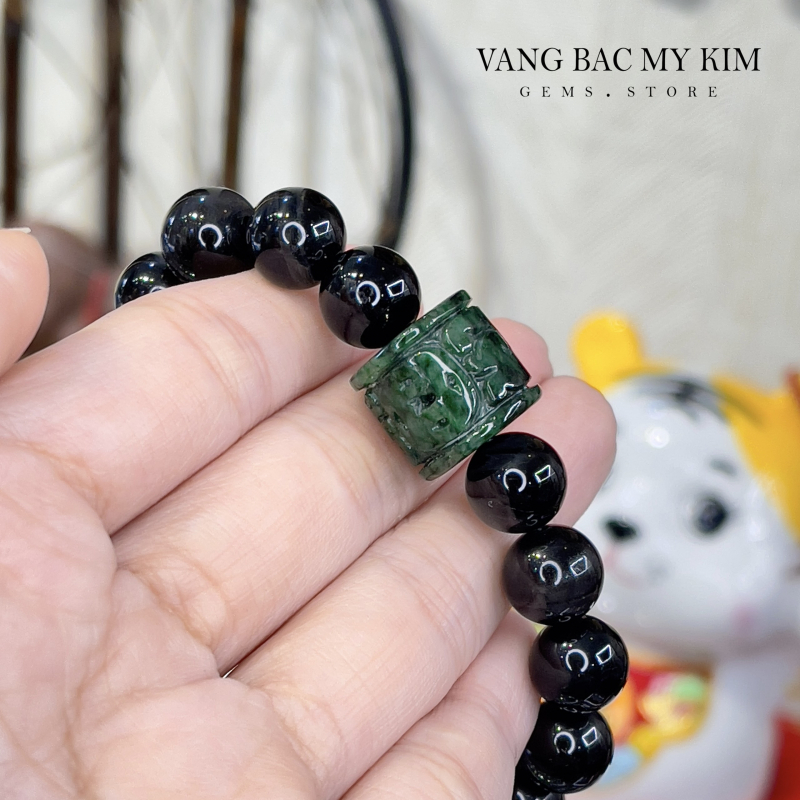 Vòng Đá Mắt Hổ Tia Sét - Charm Lu Ngọc Phỉ Thúy Jadeite