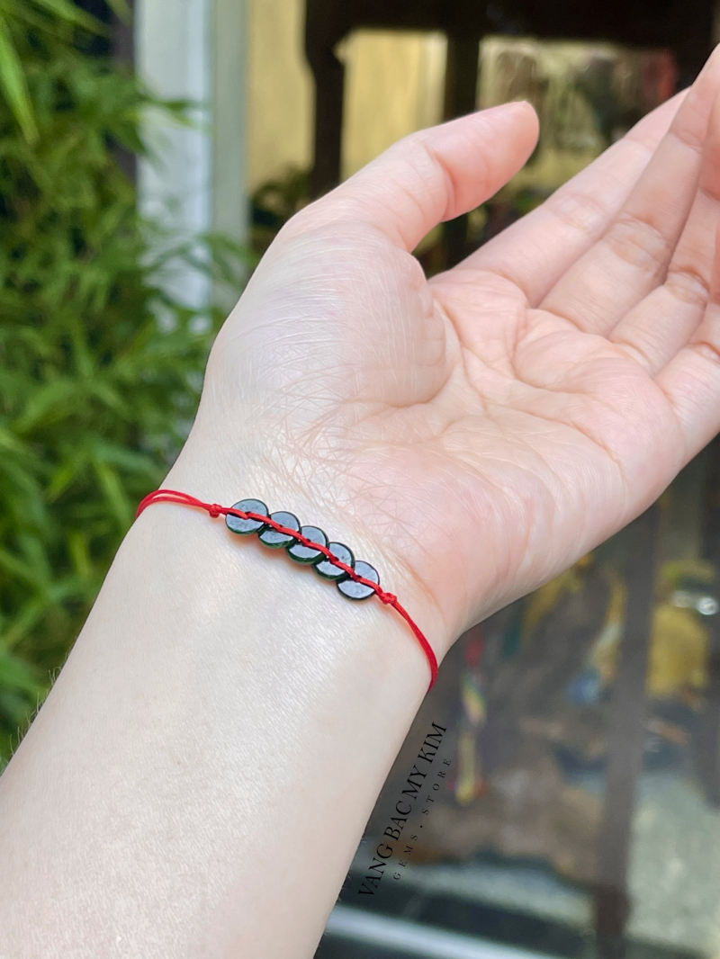 Dây chỉ đỏ tết Đồng Điếu Ngọc Phỉ Thúy Jadeite