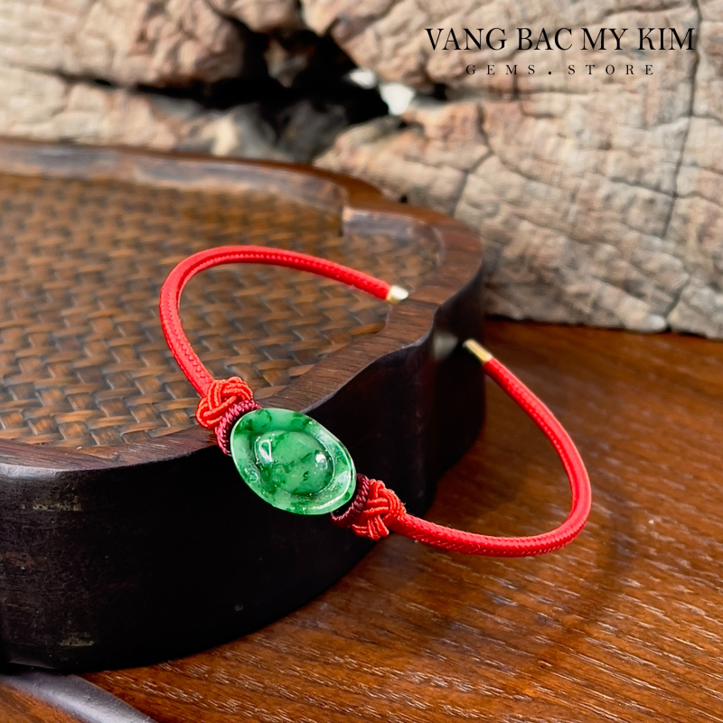Dây Kiềng Charm Đĩnh Vàng - Ngọc Phỉ Thúy Jadeite