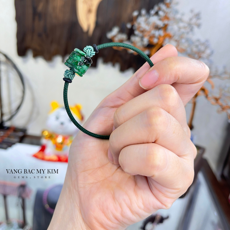 Dây Kiềng Charm Lu Thống - Ngọc Phỉ Thúy Jadeite