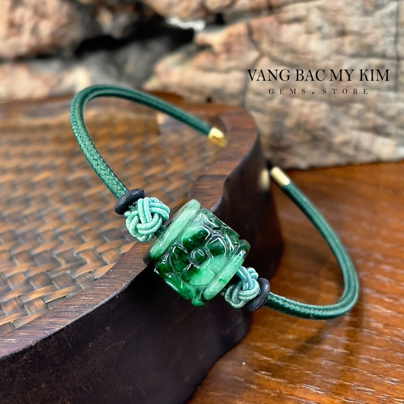 Dây Kiềng Charm Lu Thống - Ngọc Phỉ Thúy Jadeite