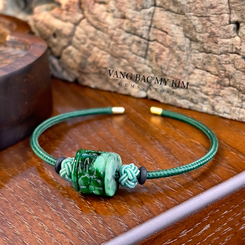 Dây Kiềng Charm Lu Thống - Ngọc Phỉ Thúy Jadeite