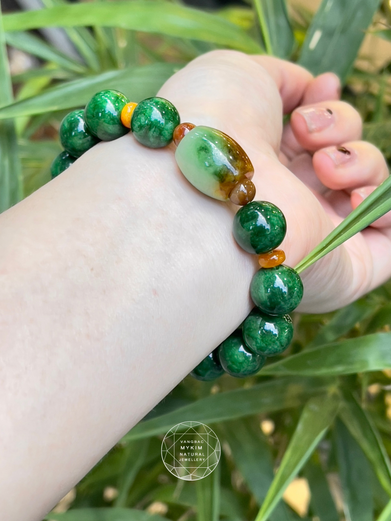 🌿 Vòng Đá Sơn Thủy Mix Lu Thống Ngọc Phỉ Thúy 