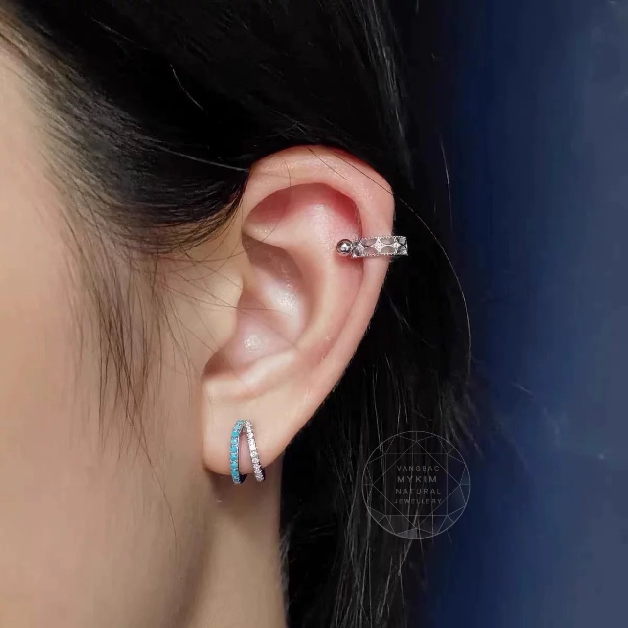Khuyên Vành Tai - Vàng Trắng 10k - 14k