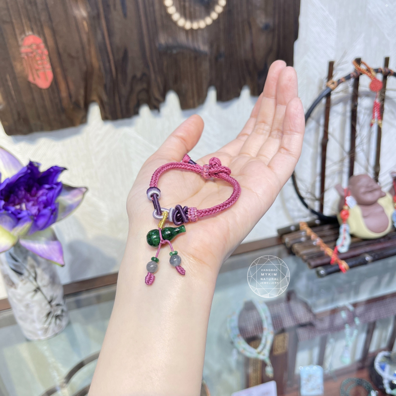 💜 Vòng Dây Tết Hồ Lô Ngọc Phỉ Thúy – Jadeite VIP | Tạo điểm nhấn đầy cá tính & chiều sâu