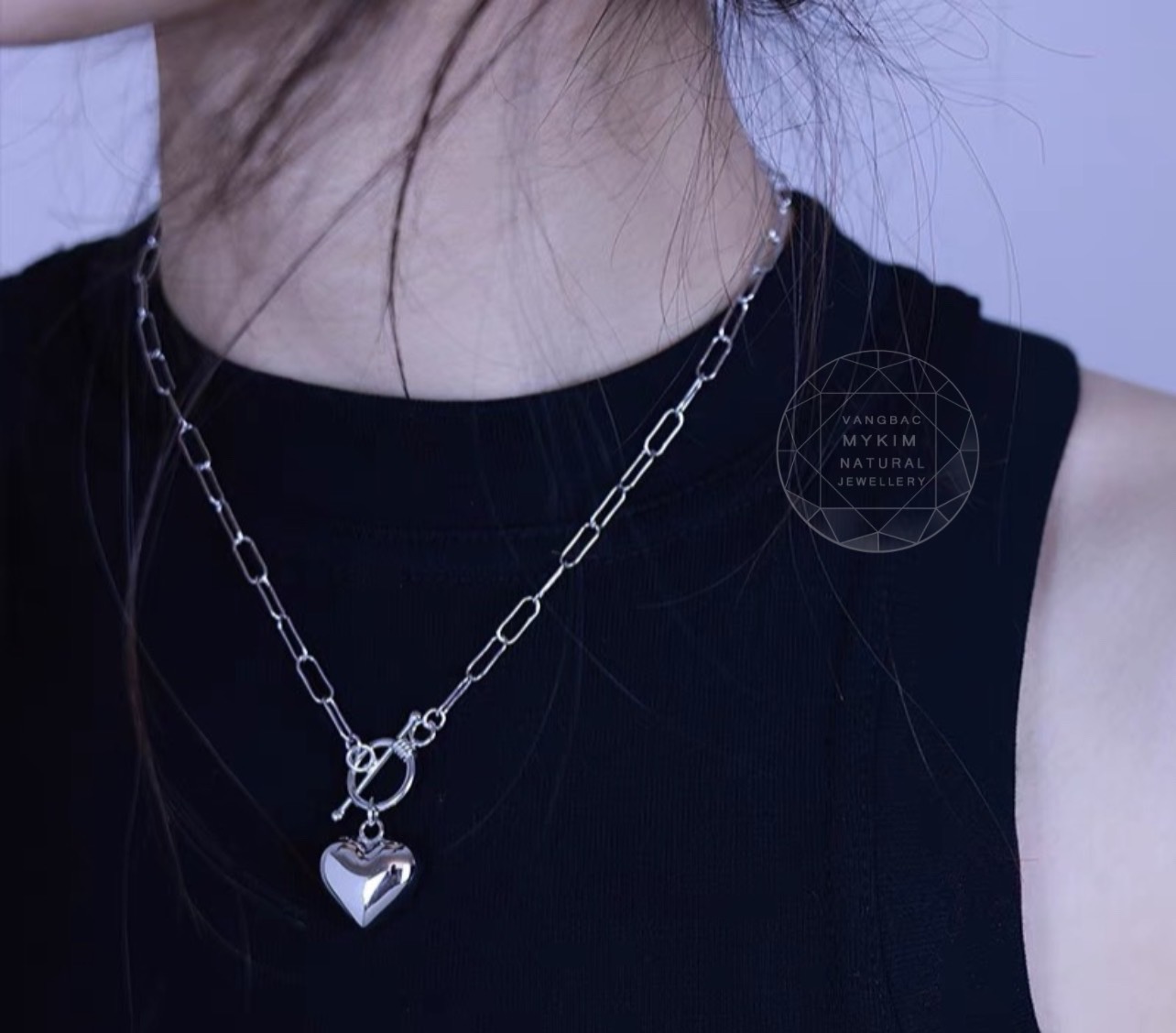 Dây chuyền trái tim - Bạc Thái 925%