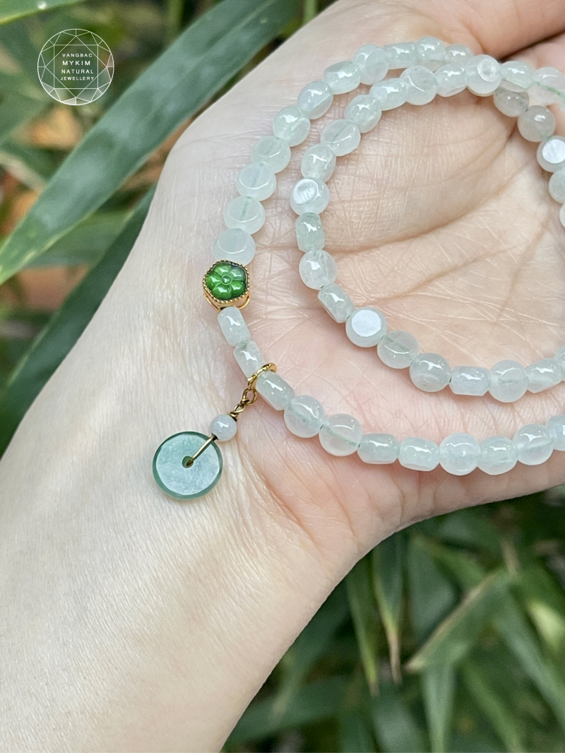 Vòng Băng Ngọc Phỉ Thúy - Jadeite Vip – 2 Vòng Quấn Mix Charm Vàng 18k | Nhẹ Nhàng Mà Tinh Tế