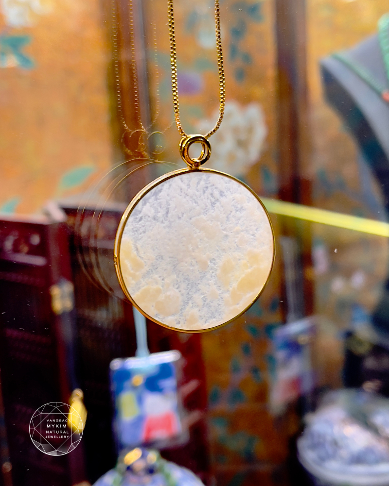 Mặt Dây Vô Sự Bài - Băng Ngọc Phỉ Thuý Jadeite - Vàng 18k