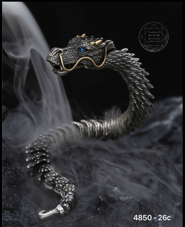 Lắc tay Dragon cho nam - Bạc 925