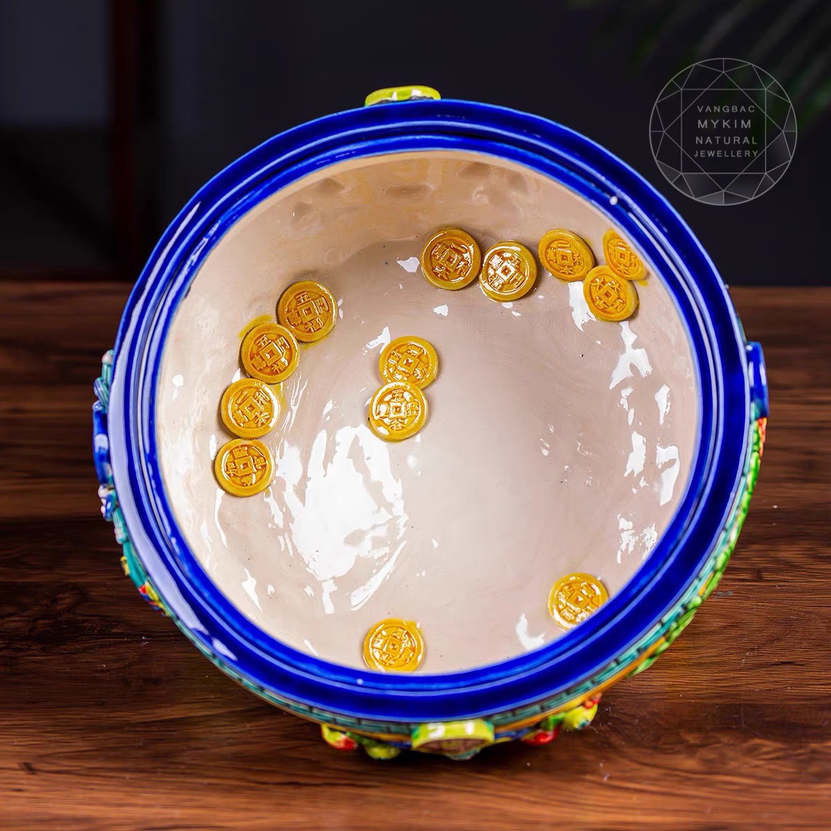 🌟 Hũ Vàng Mâm Ngũ Quả – Gốm Sứ Men Rạn Taiwan Thủ Công Cao Cấp | Biểu Tượng Phúc Lộc Viên Mãn