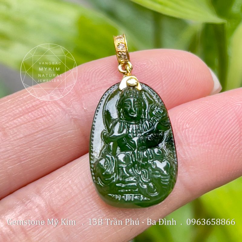 ✨ Phật Bản Mệnh Ngọc Bích Nephrite Phổ Hiền Bồ Tát cho Tuổi Thìn và Tỵ - Mang đến bình an, tăng trưởng tài lộc, và hóa giải vận xui.