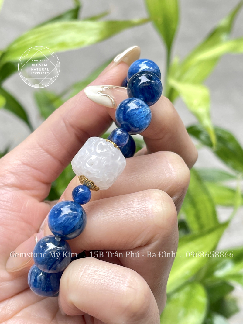 Vòng Kyanit VIP mix Ngọc Jadeite VIP - Vàng 14k
