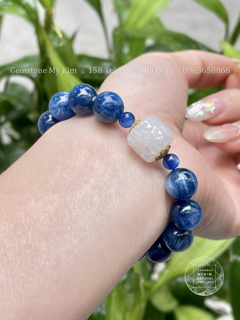 Vòng Kyanit VIP mix Ngọc Jadeite VIP - Vàng 14k