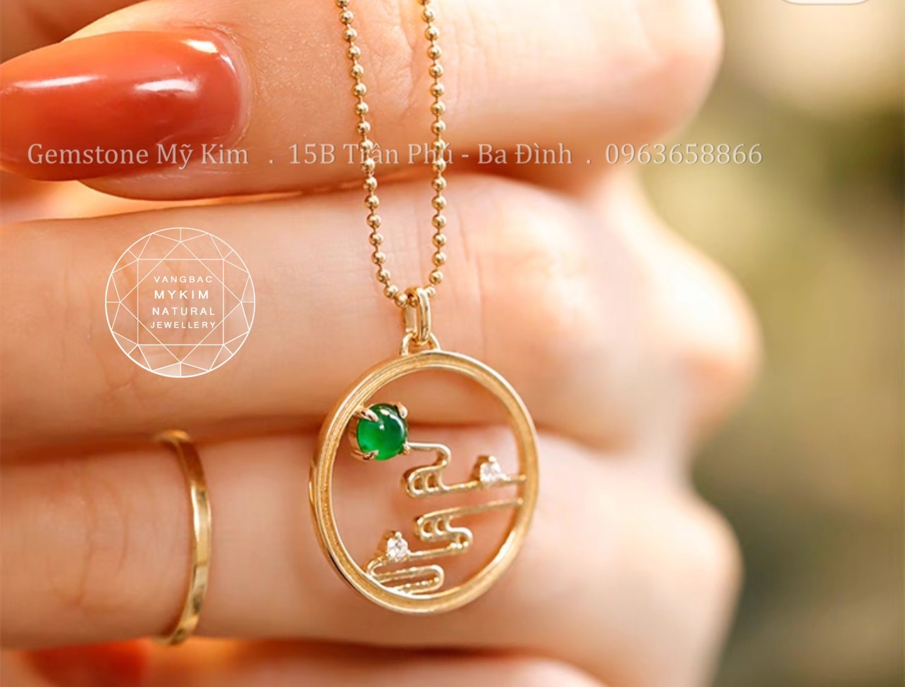 Mặt Dây Ngọc Phỉ Thúy – Vàng 10k | 14k | 18k