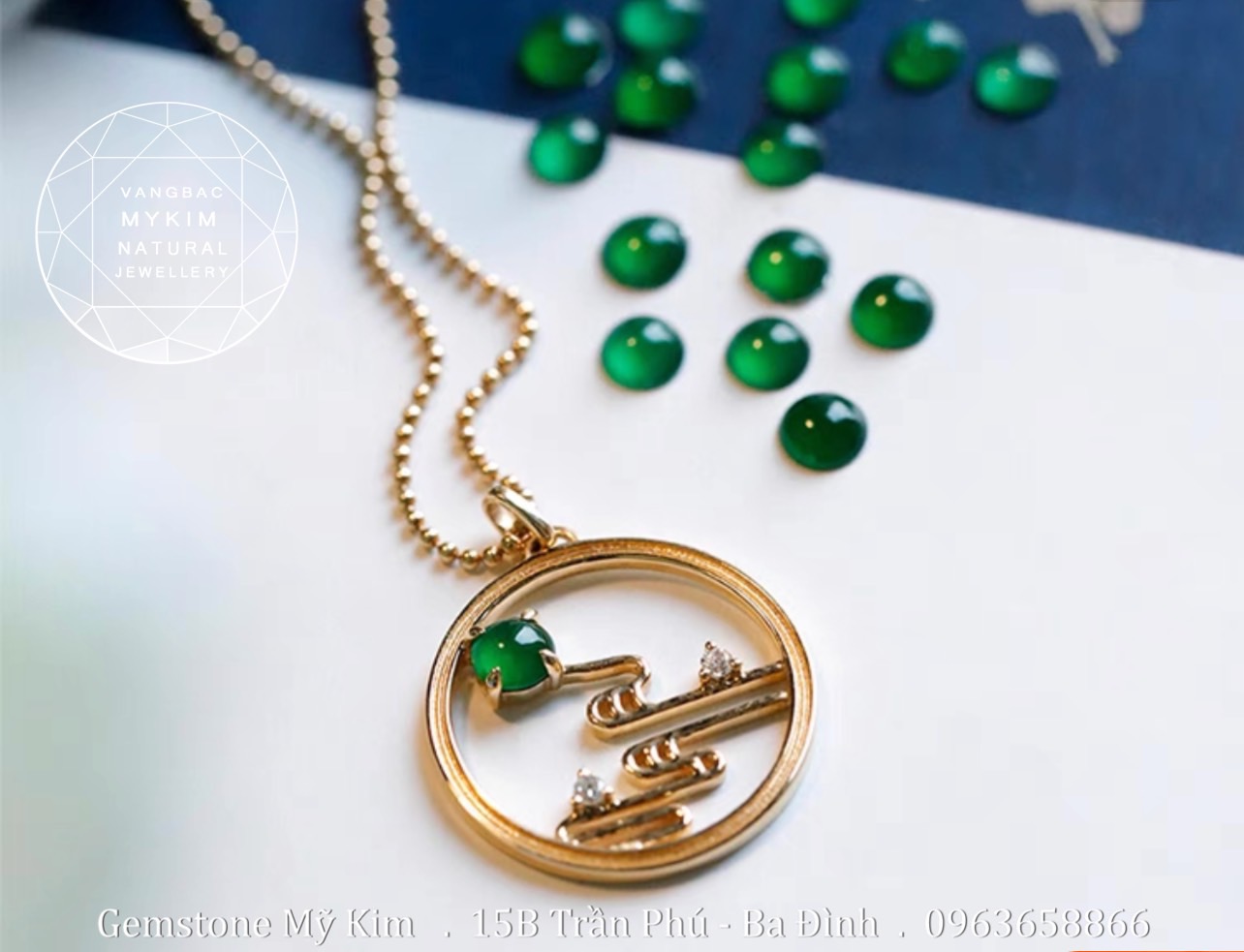 Mặt Dây Ngọc Phỉ Thúy – Vàng 10k | 14k | 18k