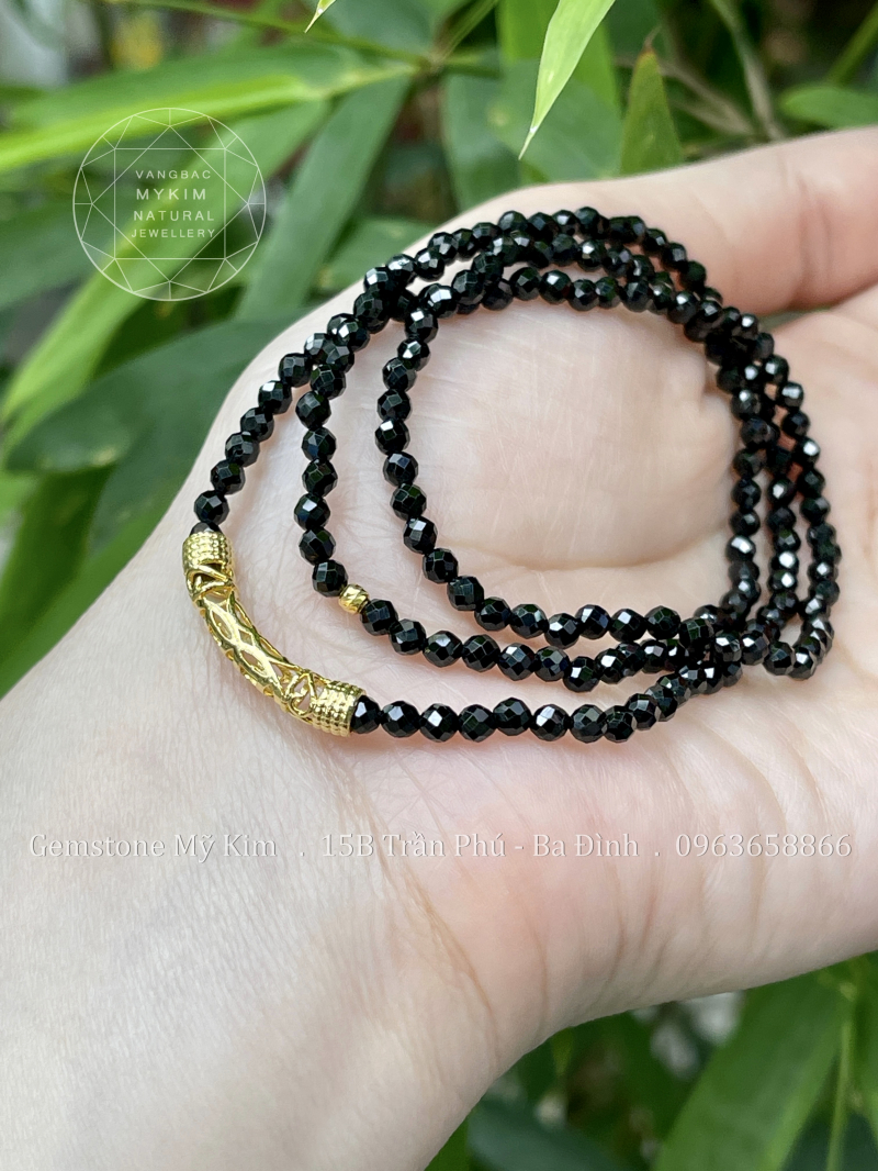 Chuỗi Vòng Thạch Anh Phay mix Charm Vàng 10k