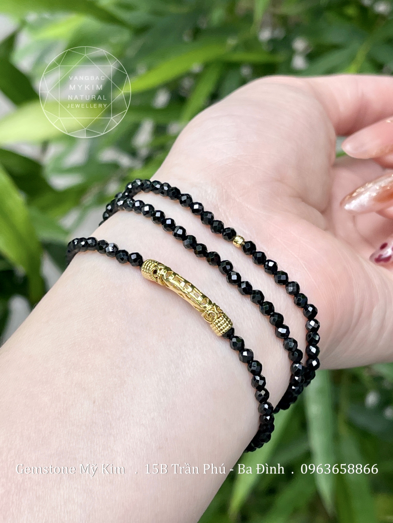 Chuỗi Vòng Thạch Anh Phay mix Charm Vàng 10k