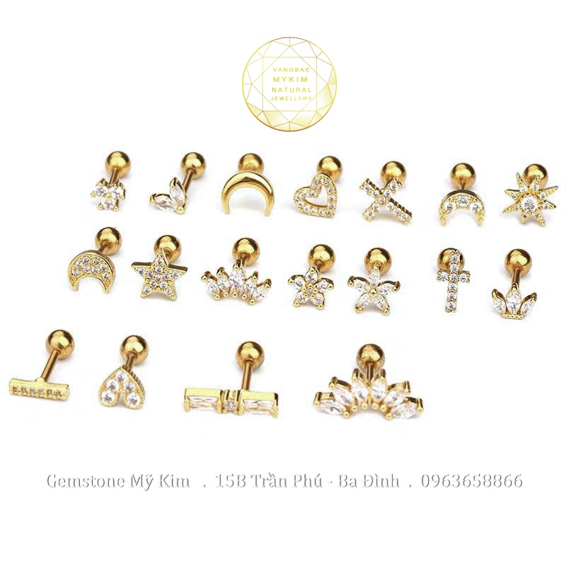 Bông Tai Nụ Kiểu - Vàng Gold 10k - 14k - 18k đặt theo yêu cầu