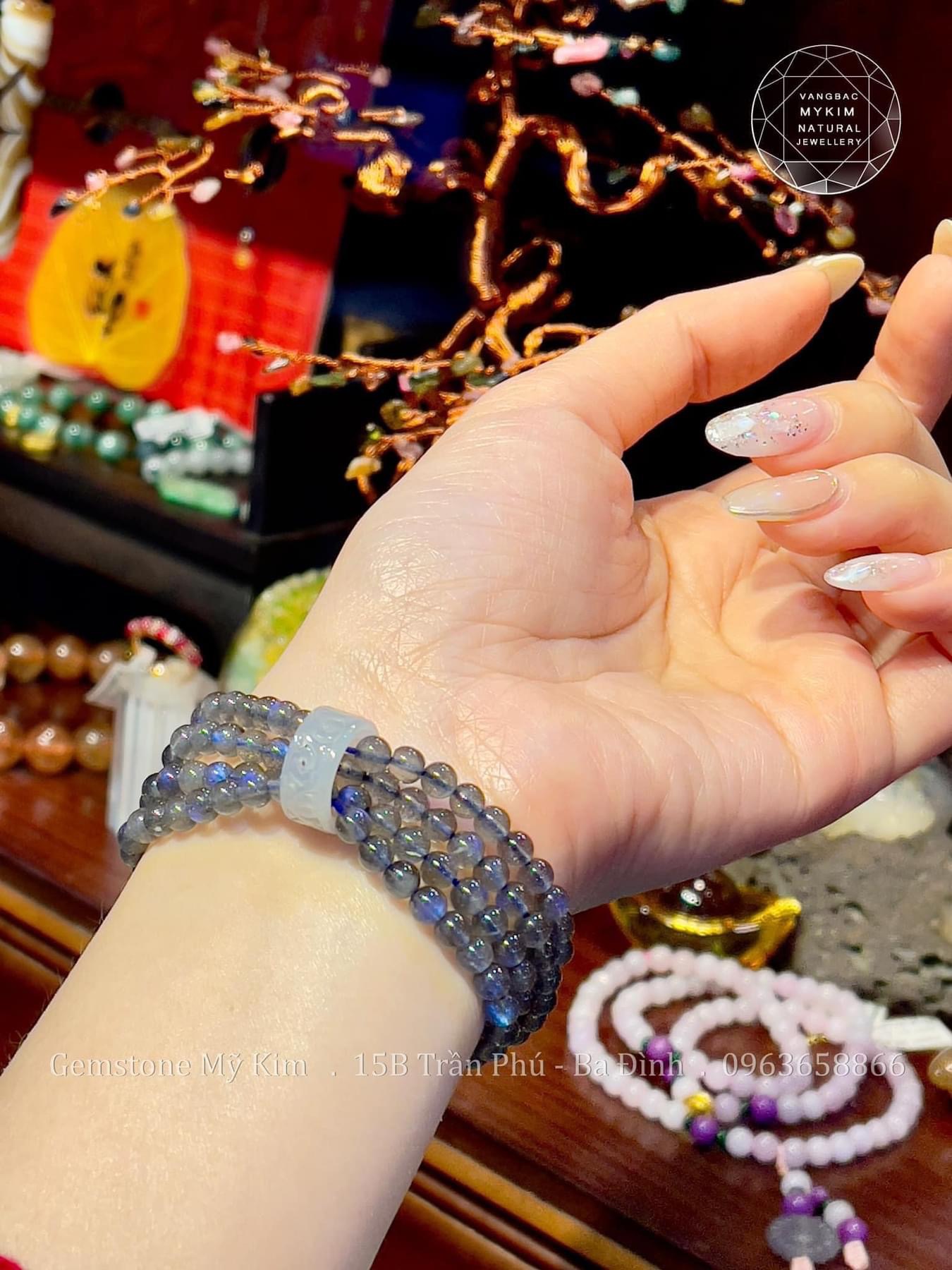 Set Vòng Mặt Trăng Đen mix Băng Ngọc Jadeite VIP