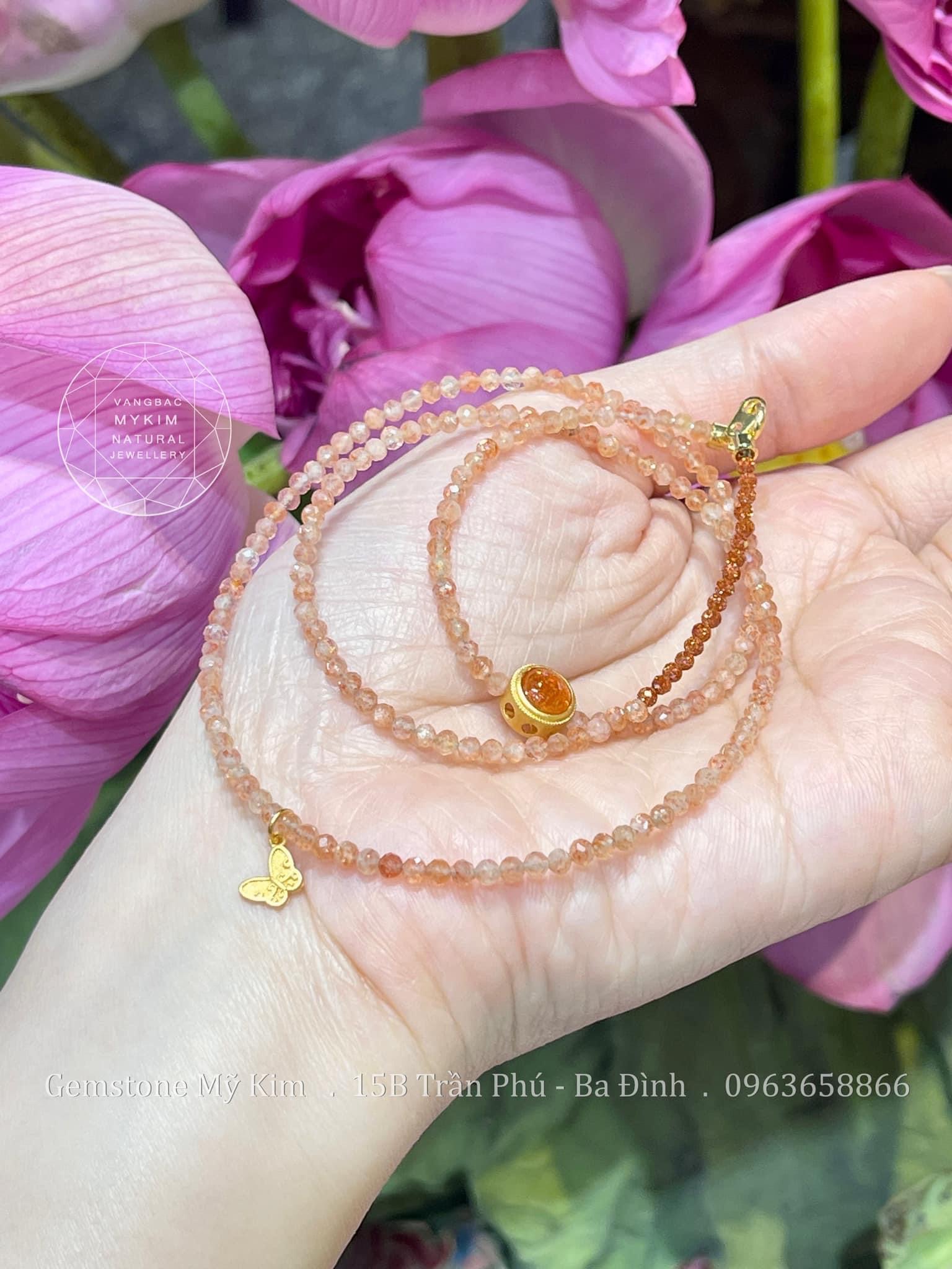 Set Vòng Đá Mặt Trời - Sunstone mix PK Bạc mạ vàng 
