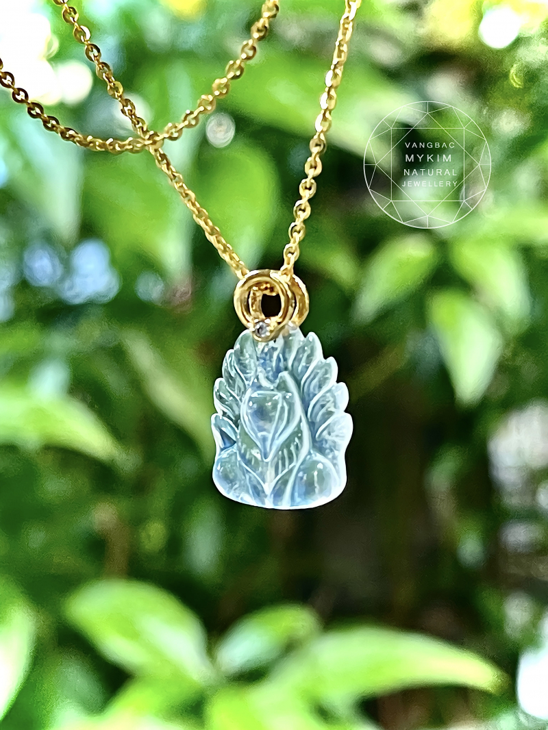 Mặt Dây Hồ Ly Đá Moonstone VIP - Vàng 10k - 14k - 18k theo yêu cầu