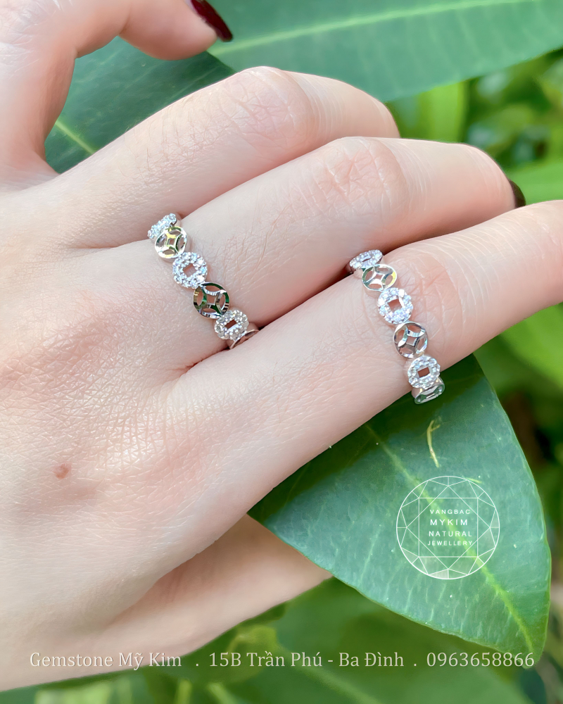 Nhẫn Kim Tiền Vàng Trắng 10k - 14k