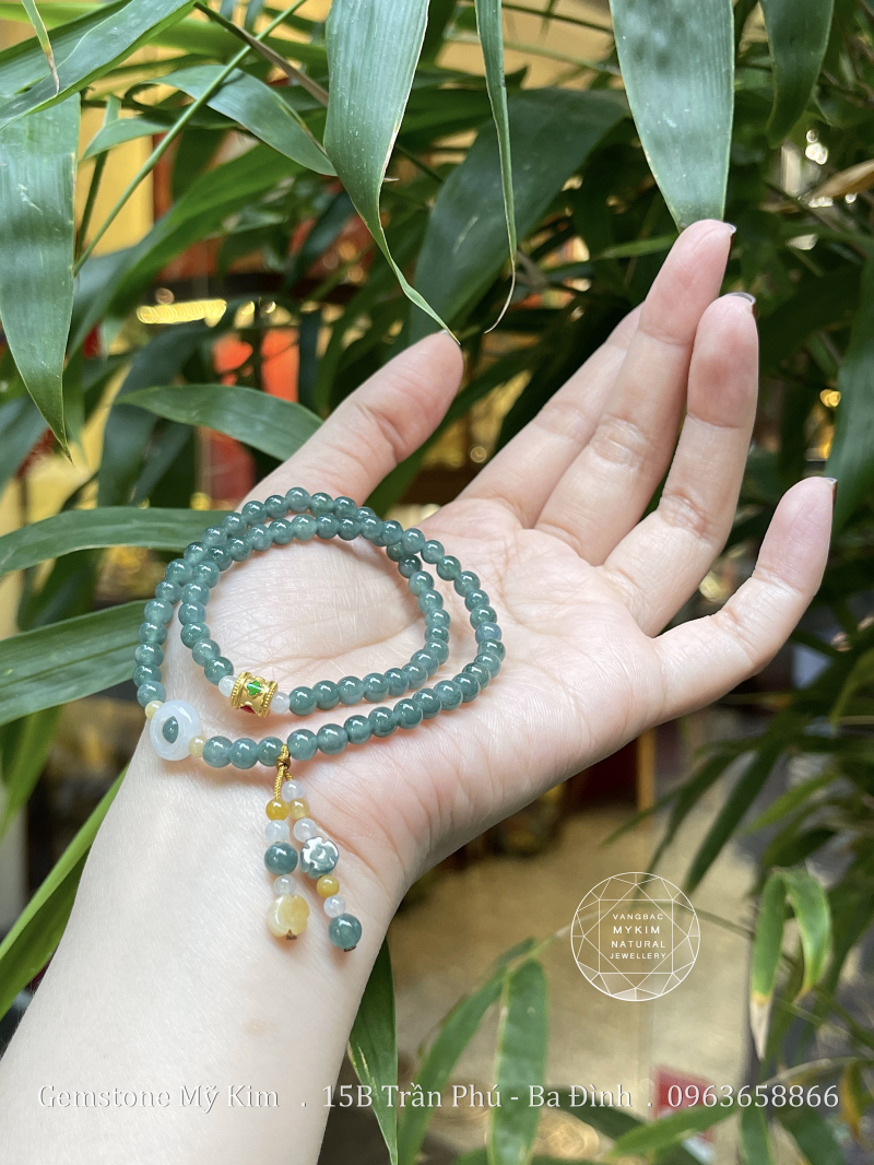 Vòng Lam Ngọc Phỉ Thúy Jadeite VIP – mix Vàng| Trang Sức Thiết Kế Tinh Tế & May Mắn