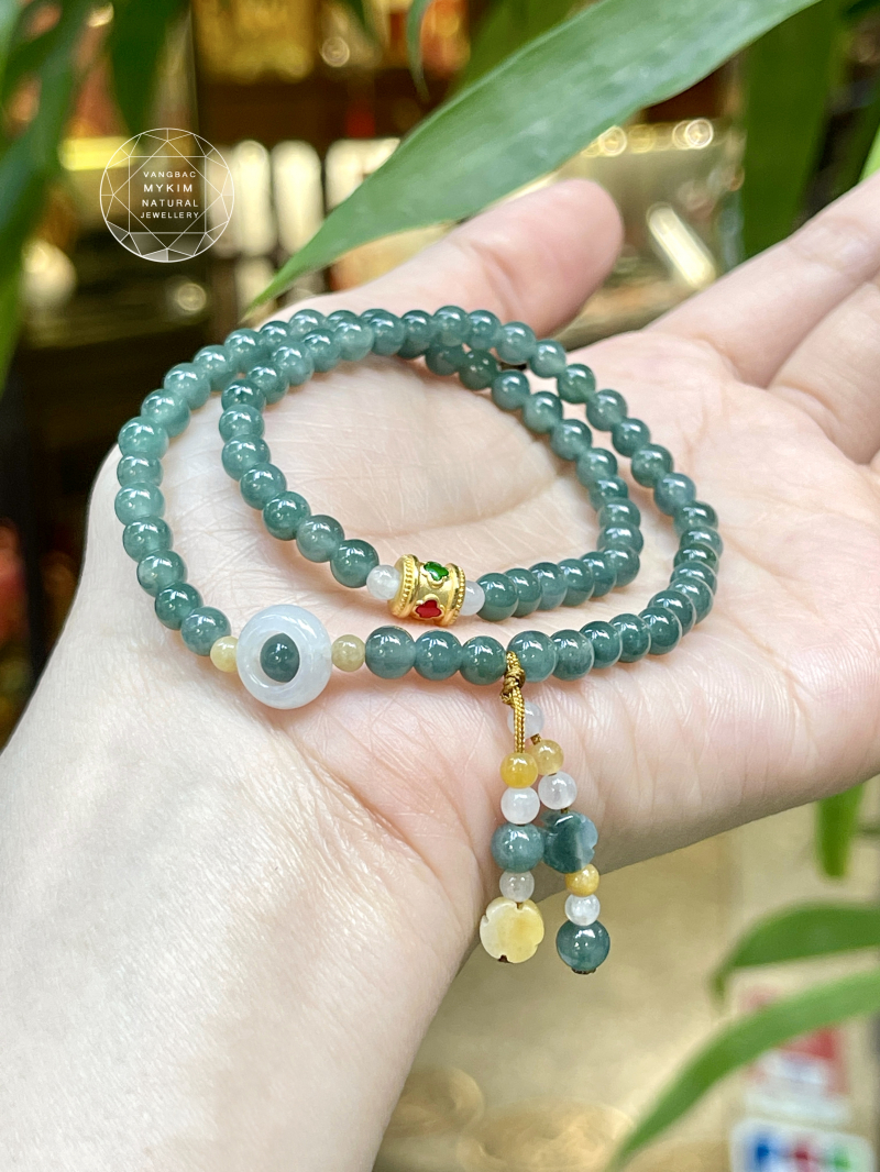 Vòng Lam Ngọc Phỉ Thúy Jadeite VIP – mix Vàng| Trang Sức Thiết Kế Tinh Tế & May Mắn