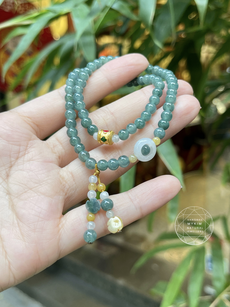 Vòng Lam Ngọc Phỉ Thúy Jadeite VIP – mix Vàng| Trang Sức Thiết Kế Tinh Tế & May Mắn