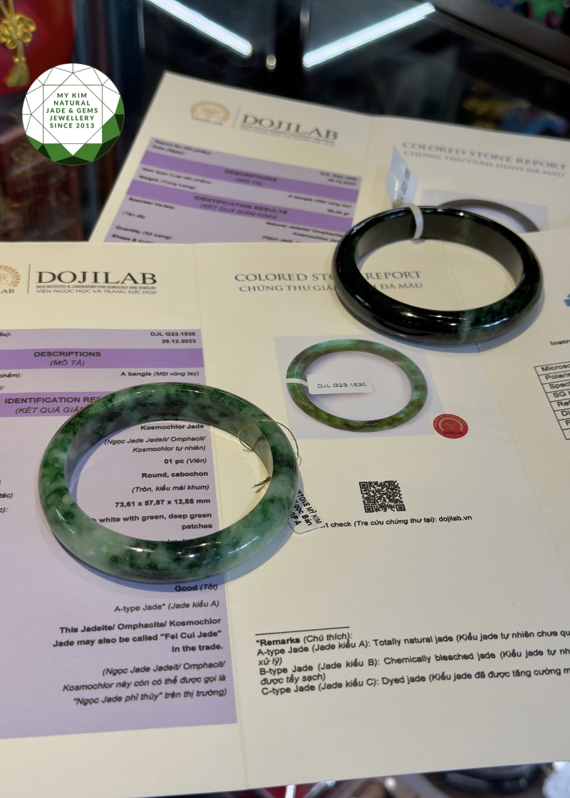 Vòng Bản Ngọc Phỉ Thuý Jadeite Vip A - Kèm Kiểm Định