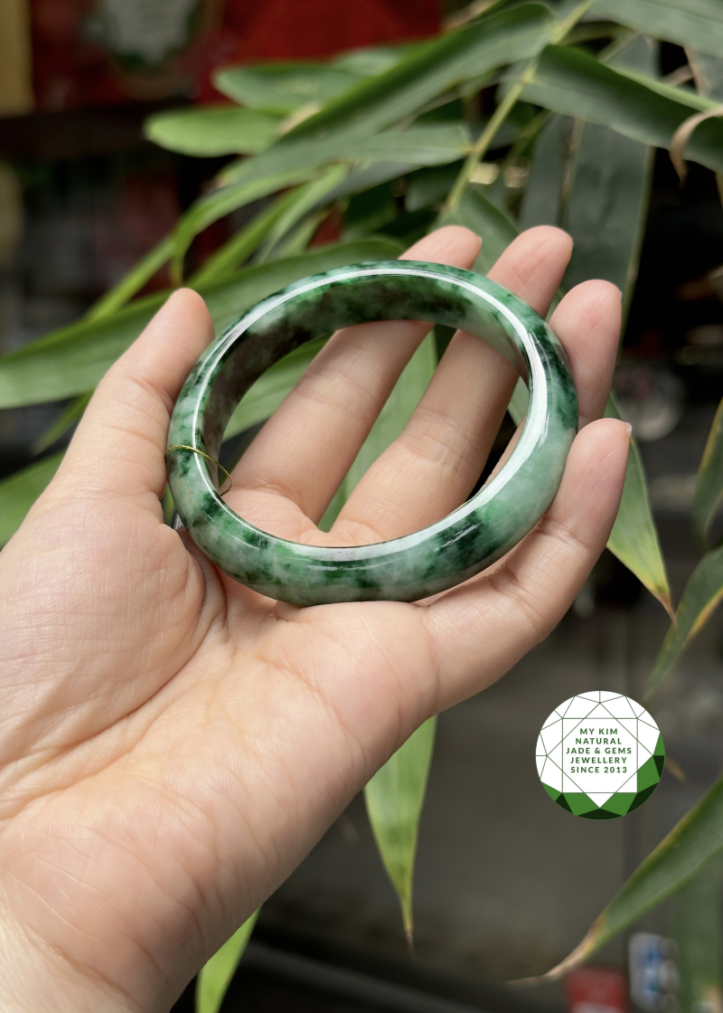 💚 Vòng Bản Ngọc Phỉ Thúy Jadeite Vip A – Bản Hẹ Kèm Kiểm Định 