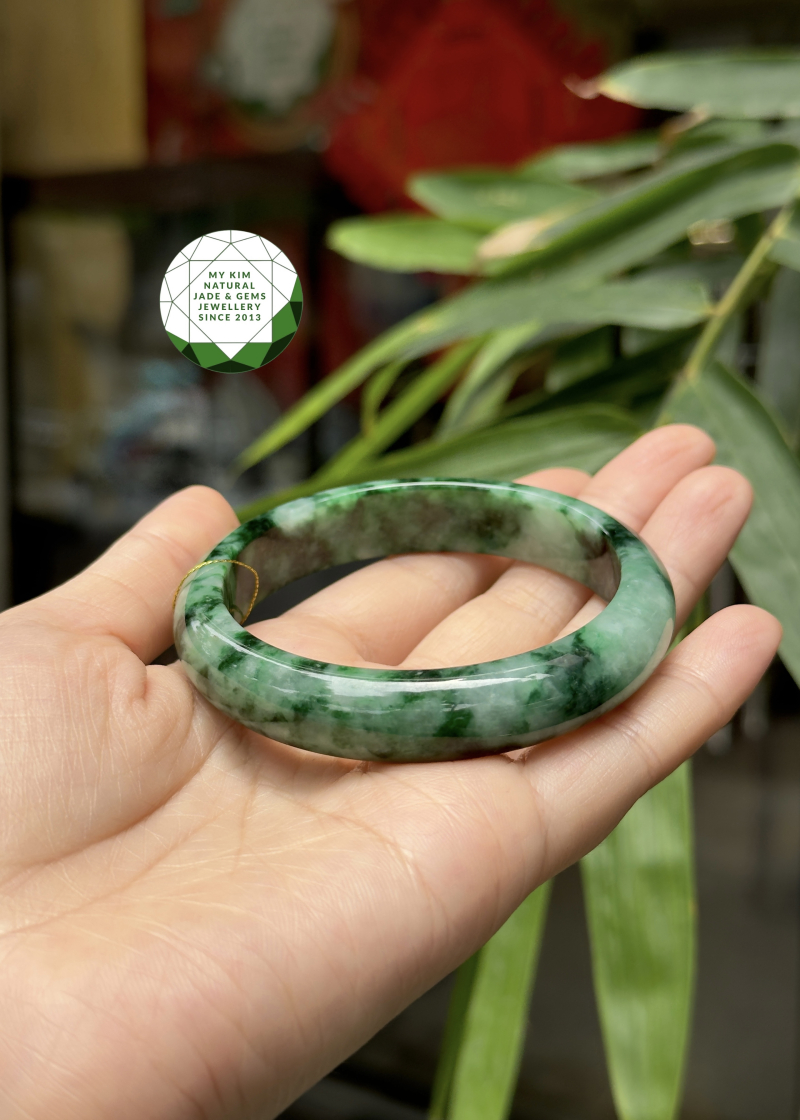💚 Vòng Bản Ngọc Phỉ Thúy Jadeite Vip A – Bản Hẹ Kèm Kiểm Định 