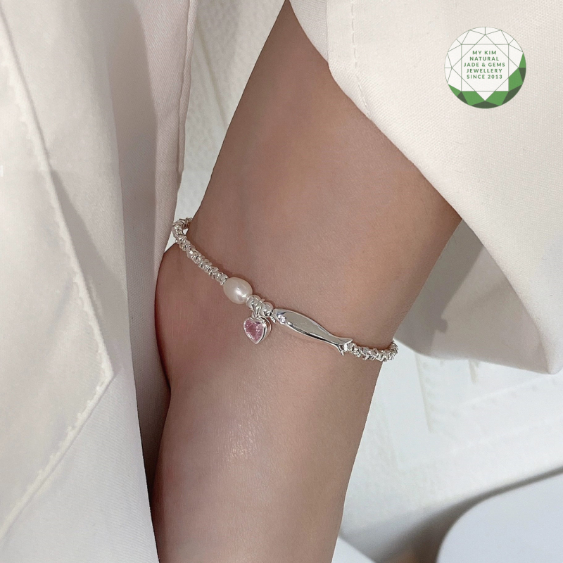 Lắc Tay Bạc 925 cho nữ - Đính Trái Tim