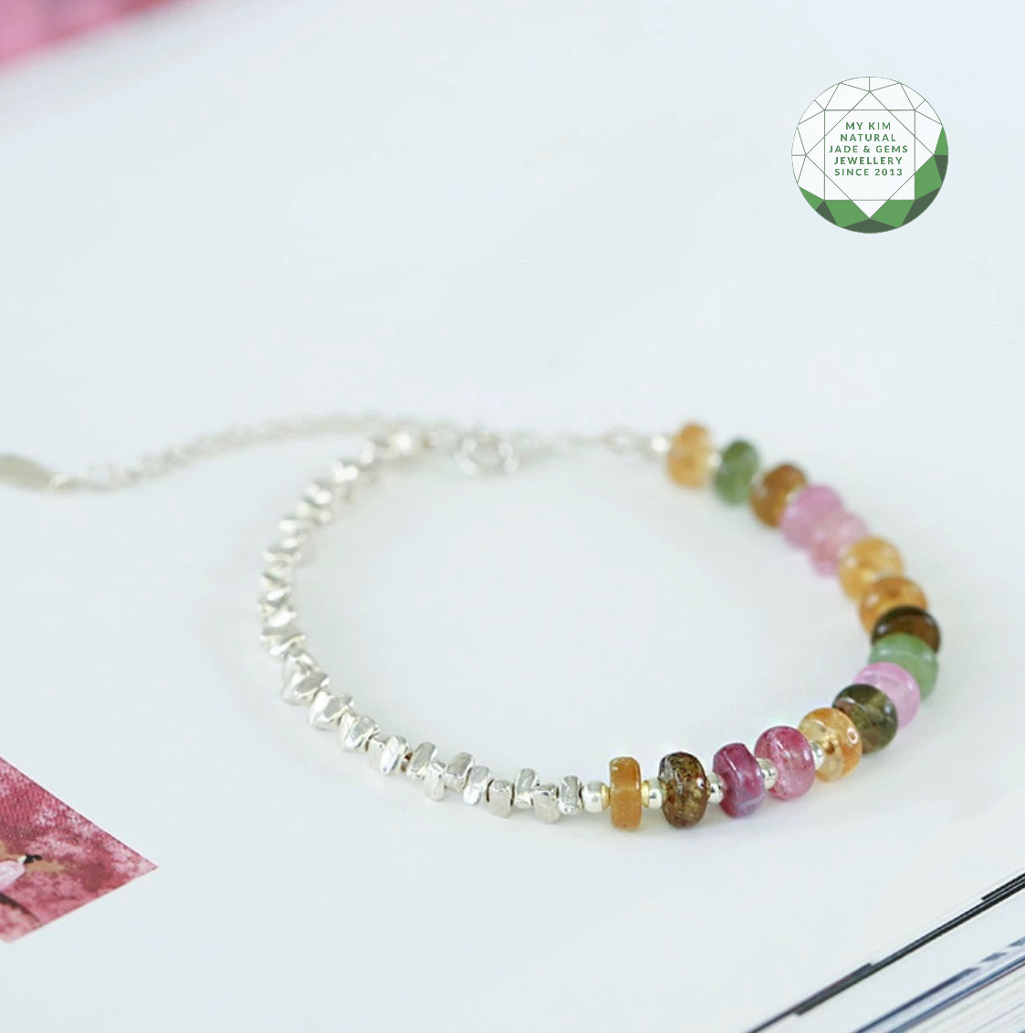 Lắc Tay Bạc 925 mix Ngọc Đá Thiên Nhiên