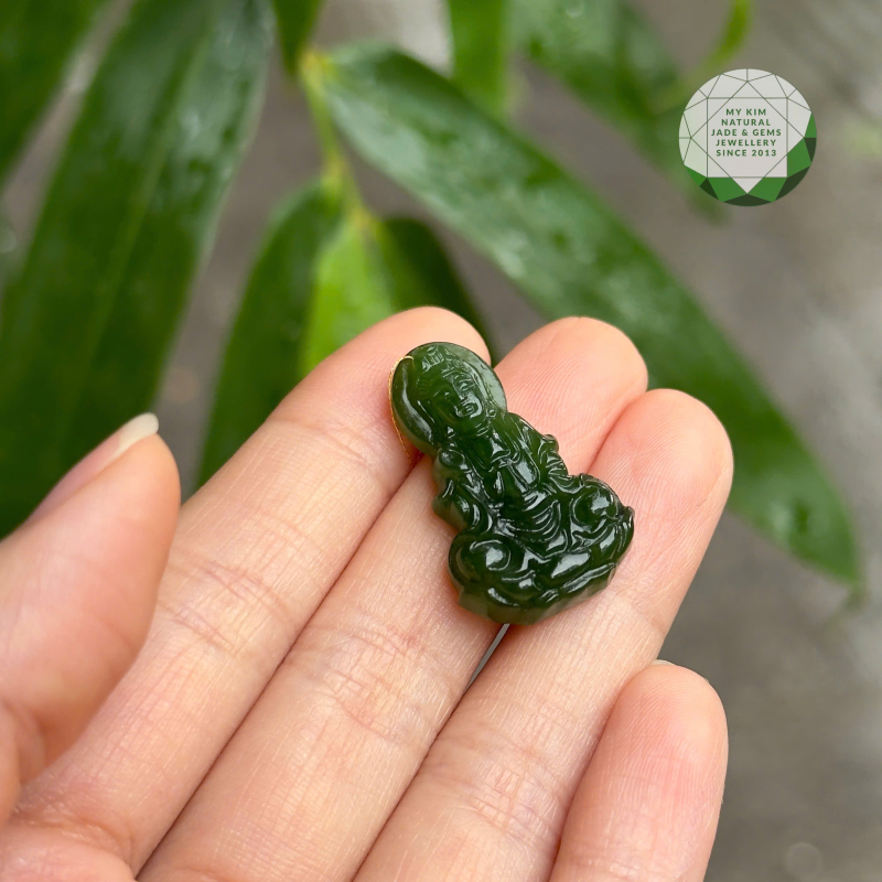 Mặt Phật Bà Quan Âm • 🍀 Ngọc Bích Nephrite Jade • Trang Sức Phong Thủy Bình An, Tài Lộc