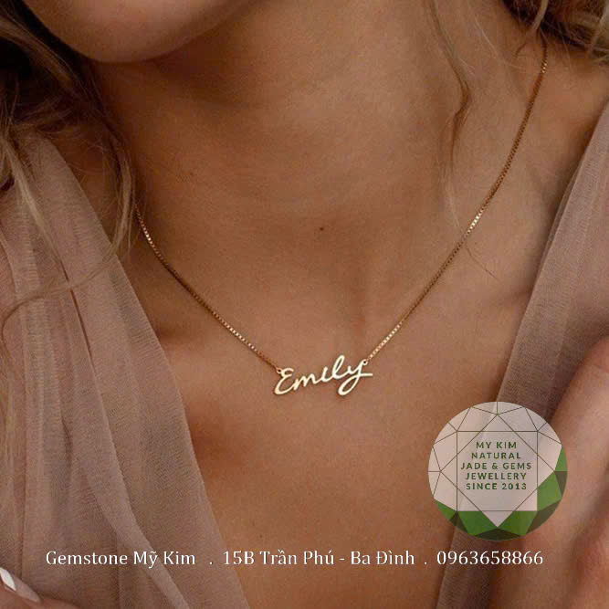 Dây chuyền bảng tên chữ cái - Vàng 10k - 14k - 18k