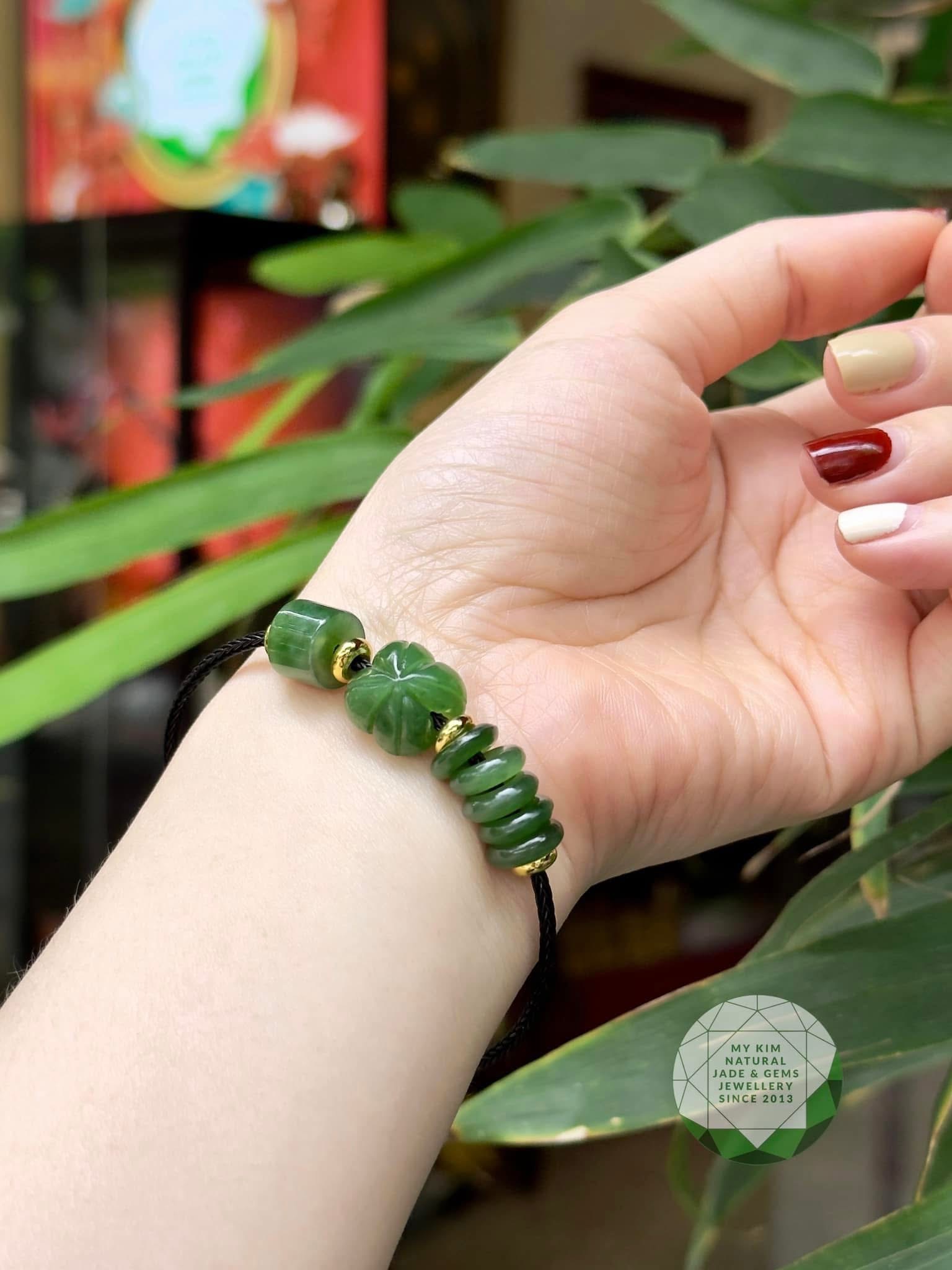 Vòng Dây Thép Mix Ngọc Bích Lu Thống • 🍀 Cỏ Bốn Lá & Ngũ Điếu • Trang Sức Phong Thủy Tài Lộc & Bình An