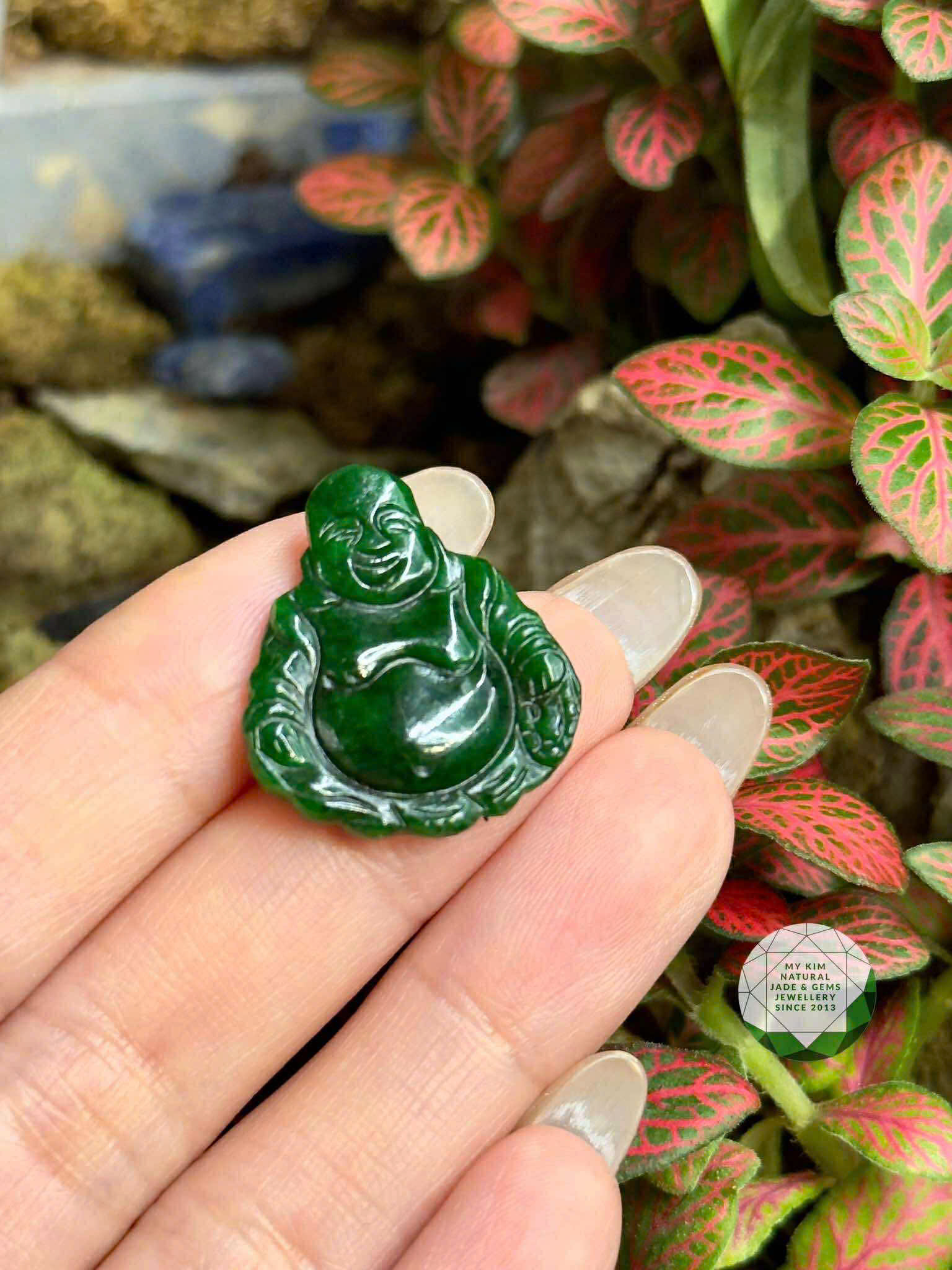 Mặt Phật Di Lặc Ngọc Phỉ Thúy Xanh - Jadeite