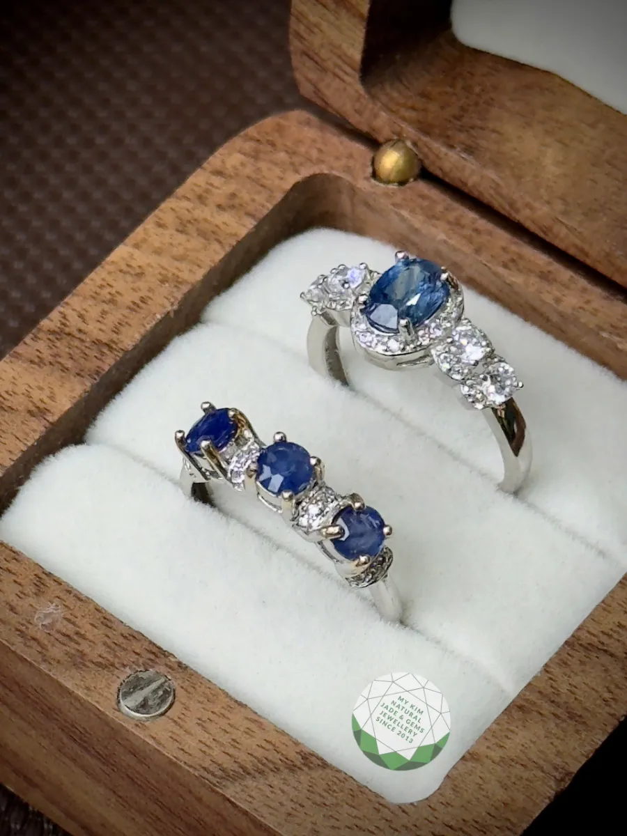 Nhẫn Sapphire Bạc Si Vàng Trắng Cao Cấp