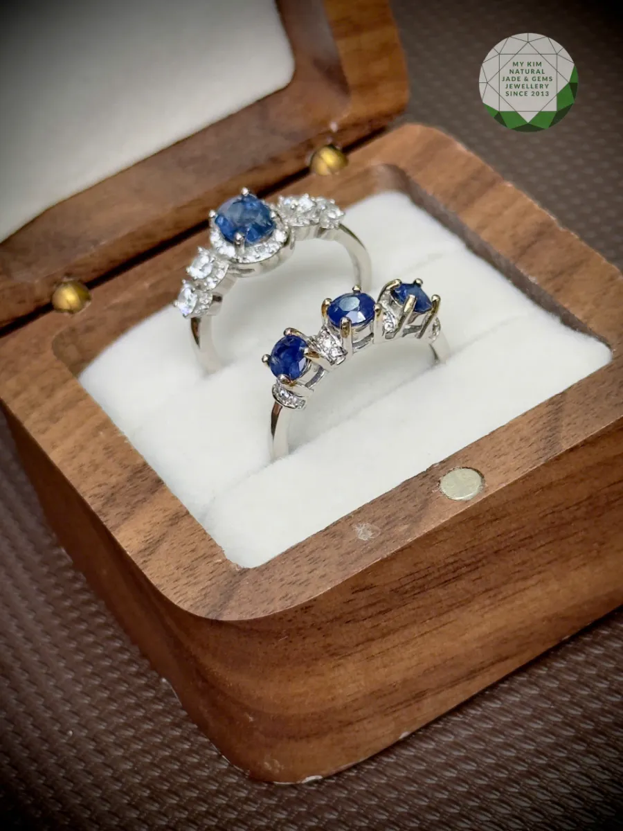 Nhẫn Sapphire Bạc Si Vàng Trắng Cao Cấp